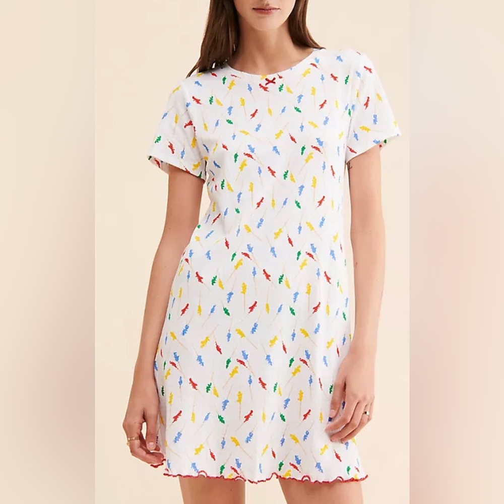 Rachel Antonoff White Fitz Mini T-Shirt Dress Size Small New
